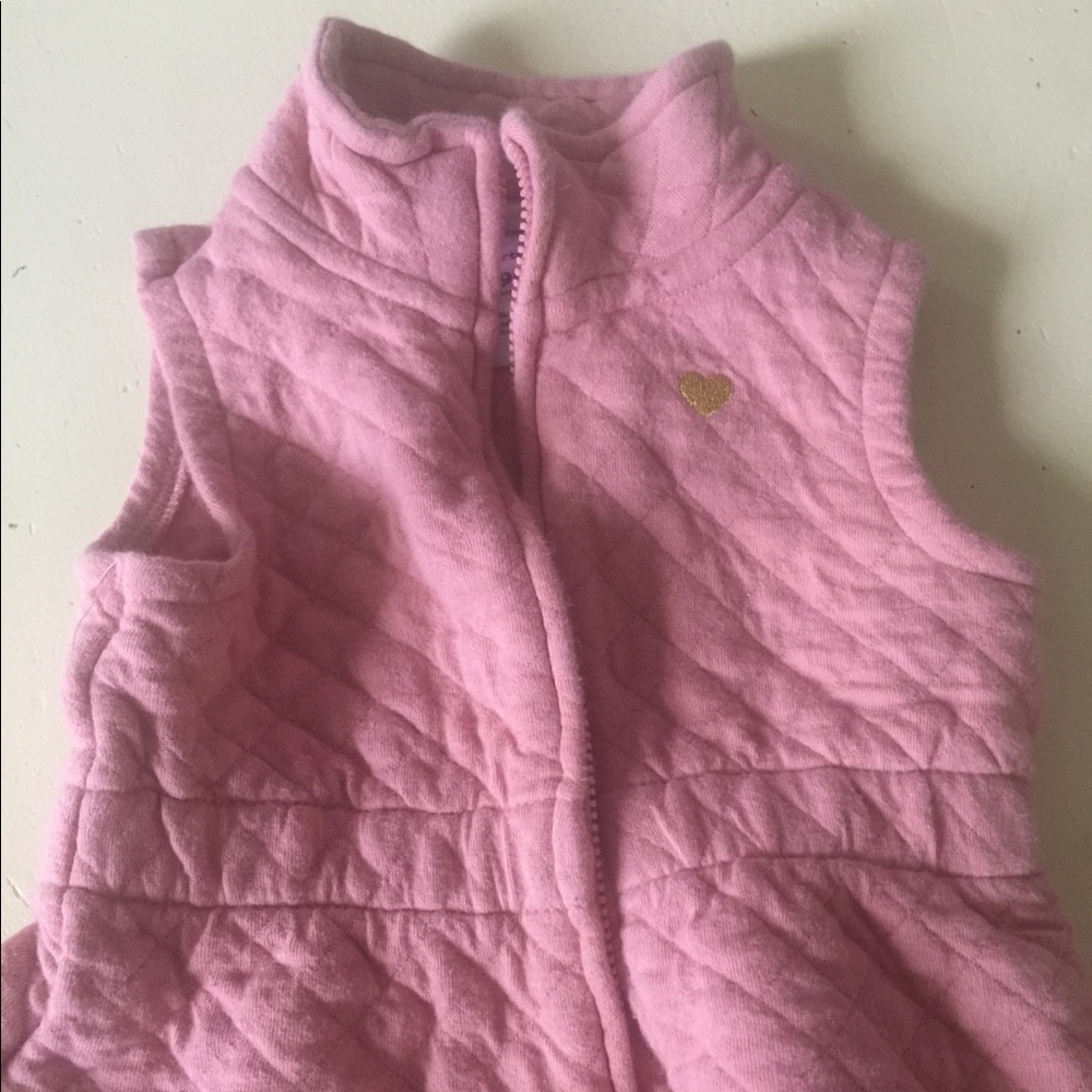 Pink vest with gold embroidered heart